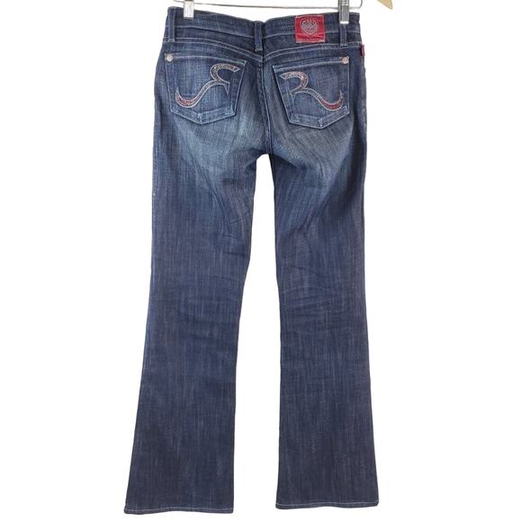 Rock & Republic Jeans Women 25X30 Kasandra Red Swarovski Crystal Slight Boot Cut - Picture 5 of 8